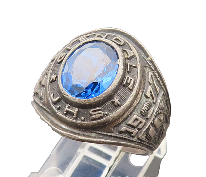 REED & CO. 925 Sterling Silver Vintage Glendale JHS Sapphire Ring Sz 8.5 RG26501