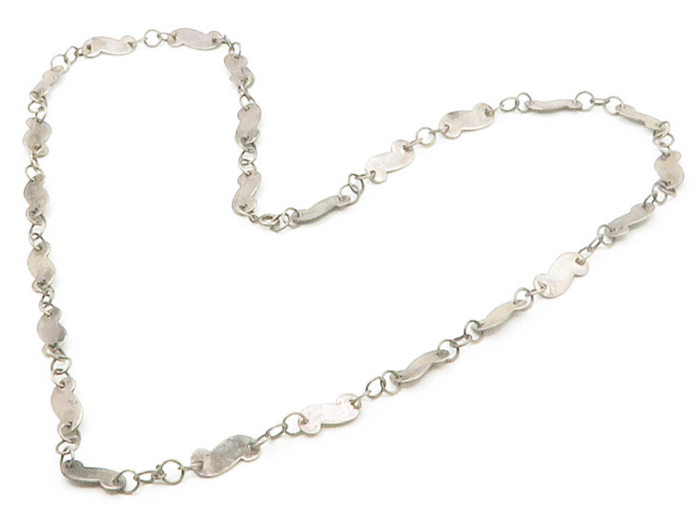 925 Sterling Silver  Vintage Dark Tone Smooth Swirl Chain Necklace  NE2701