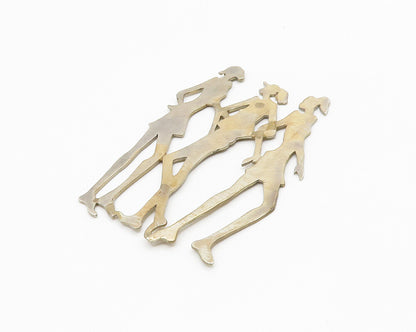 925 Sterling Silver  Vintage Shiny Three Women Silhouette Trinket  TR2060