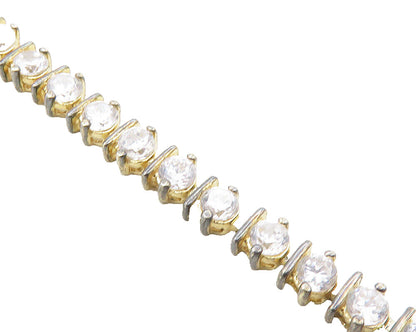 ROSS SIMON 925 Silver  Vintage Sparkling Topaz Tennis Chain Bracelet  BT4197