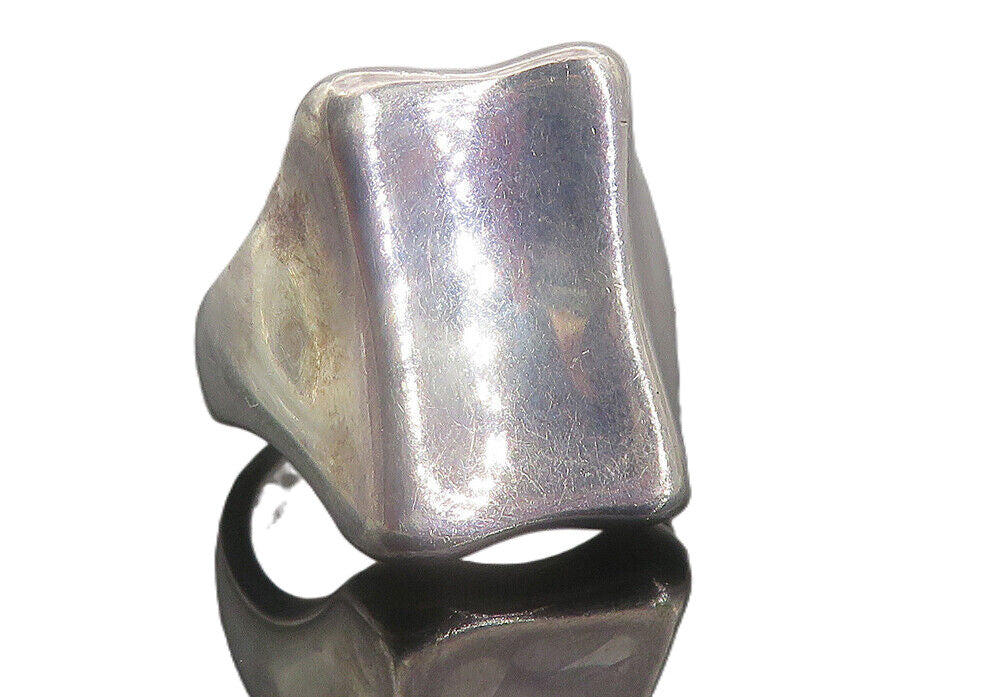 RLM STUDIO 925 Sterling Silver  Vintage Shiny Square Band Ring Sz 10  RG8568