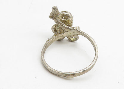 925 Sterling Silver  Vintage Diamond Cut Love Hearts Band Ring Sz 6  RG10421