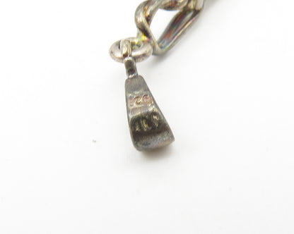 925 Sterling Silver  Vintage Petite Dark Tone Tennis Racket Pendant  PT8808