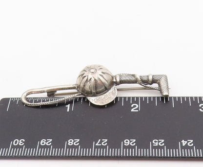 925 Sterling Silver Vintage Brooch Horse Riding Crop Jockey Cap Pin   BP12065