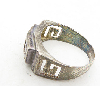 925 Sterling Silver  Vintage Dark Tone Open Spiral Band Ring Sz 8  RG9050