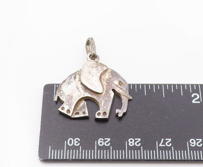 925 Sterling Silver  Vintage Shiny Elephant Animal Motif Drop Pendant  PT15117