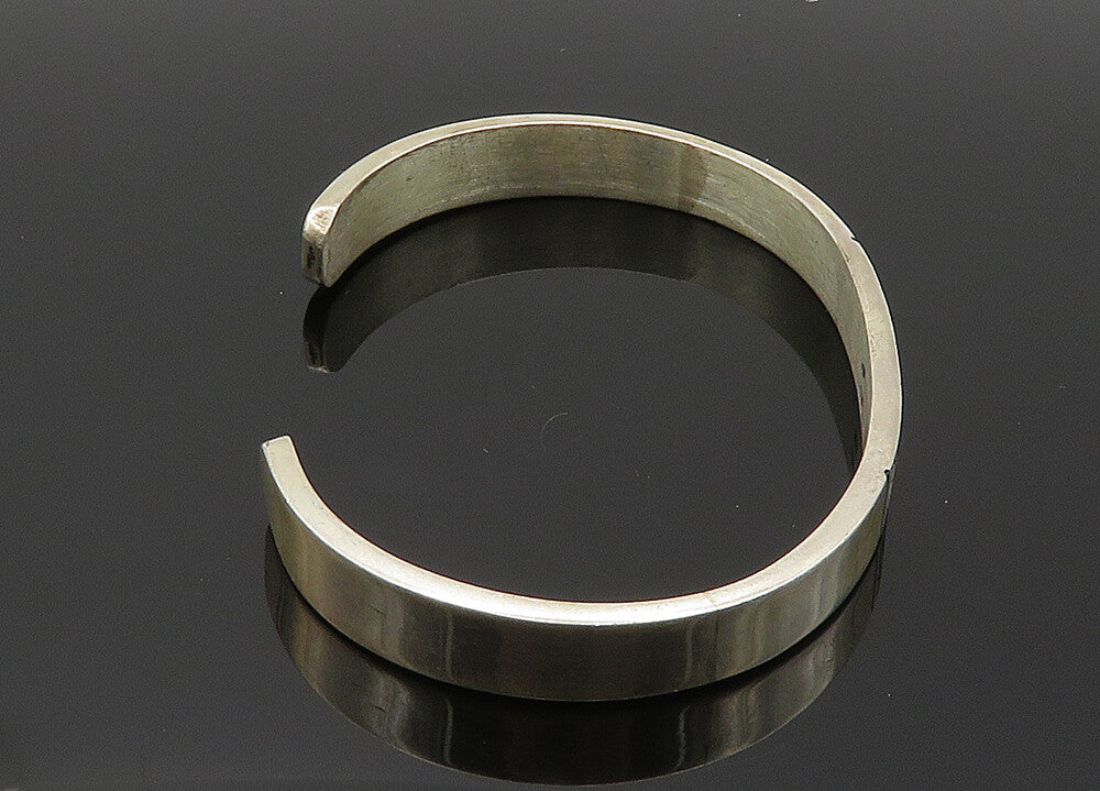 925 Sterling Silver  Shiny 2000 Millennium Stamped Cuff Bracelet  BT8128
