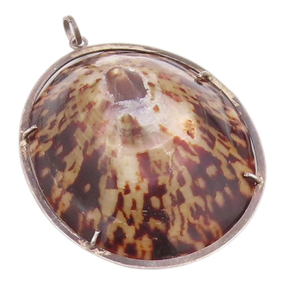 925 Sterling Silver  Vintage Opihi Dome Drop Pendant  PT16149