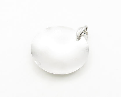 925 Sterling Silver  Vintage Shiny Etched Round Dome Drop Pendant  PT15536