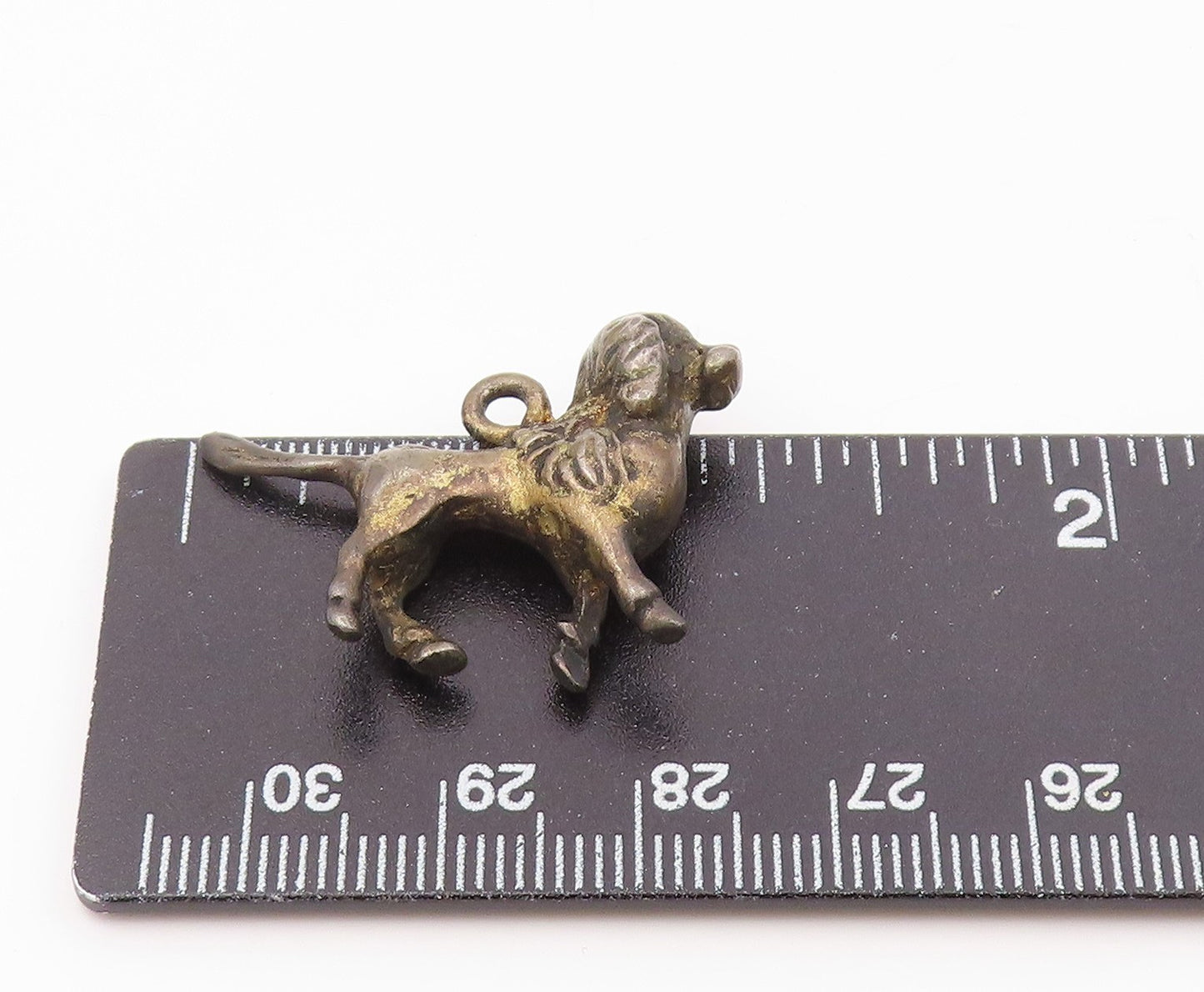 925 Sterling Silver  Vintage Dark Tone Poodle Dog Animal Pendant  PT18514