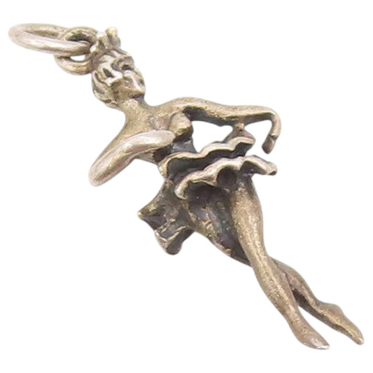 925 Sterling Silver Vintage Pendant Miniature Ballerina Figurine Charm  PT26634
