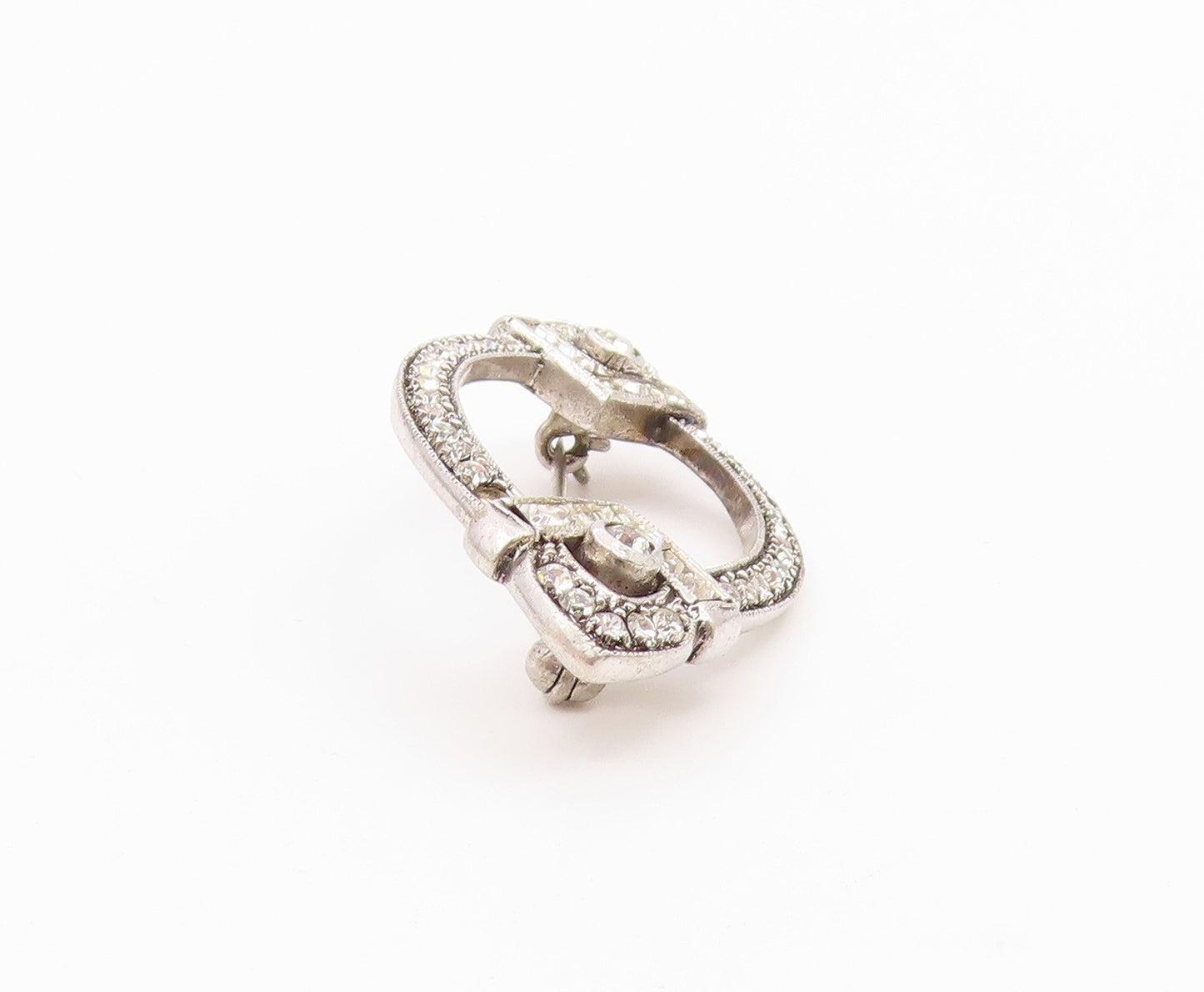 JENNA NICOLE 925 Sterling Silver  Vintage Cubic Zirconia Brooch Pin  BP8494