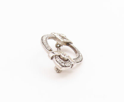 JENNA NICOLE 925 Sterling Silver  Vintage Cubic Zirconia Brooch Pin  BP8494