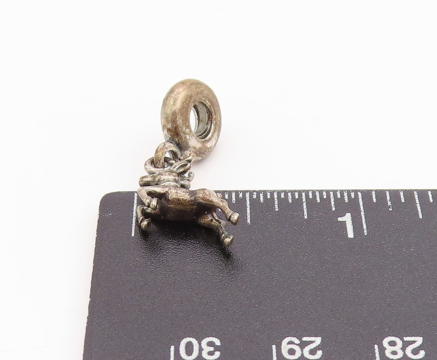 925 Sterling Silver Vintage Pendant PANDORA Antique Dangling Deer  PT24401