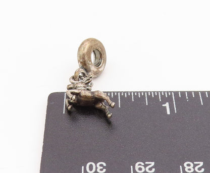 925 Sterling Silver Vintage Pendant PANDORA Antique Dangling Deer  PT24401