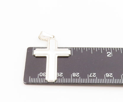 925 Sterling Silver Vintage Pendant Minimalist Double Layer Latin Cross  PT26586