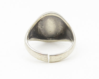 925 Sterling Silver  Vintage Bell Arrow Detail Dome Band Ring Sz 8  RG10796