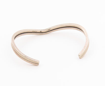 LAZZARI 925 Sterling Silver  Vintage Shiny Pointed Cuff Bracelet  BT9054