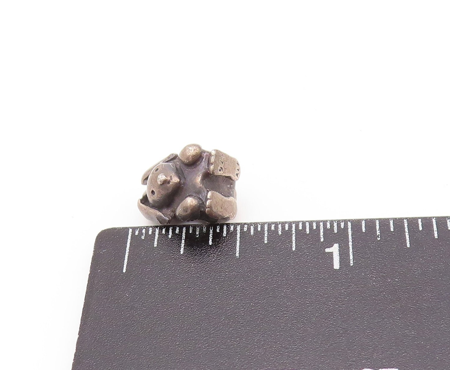 925 Sterling Silver Vintage Pendant PANDORA Dark Tone Rabbit Charm  PT23948