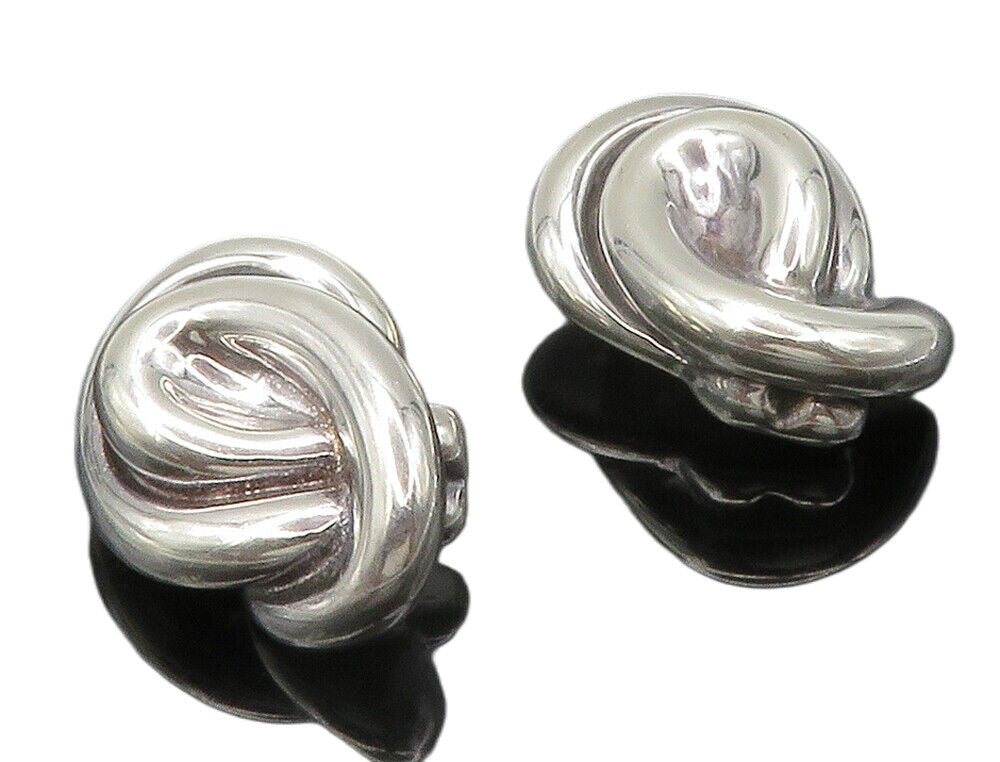FREDERIC JEAN DUCLOS 925 Silver  Vintage Hollow Non Pierce Earrings  EG7564
