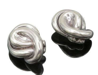 FREDERIC JEAN DUCLOS 925 Silver  Vintage Hollow Non Pierce Earrings  EG7564