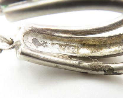 925 Sterling Silver  Vintage Smooth Split Design Hoop Earrings  EG5389