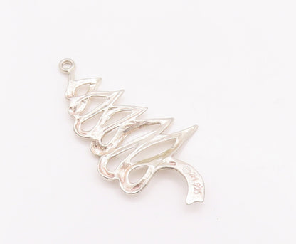 925 Sterling Silver Vintage Pendant Designer Cutout Brutalist Design  PT22966