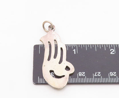 925 Sterling Silver  Vintage Shiny Smooth Cutout Bird Motif Pendant  PT17970