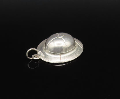 925 Sterling Silver  Vintage Carved Minimalist Etched Dome Pendant  PT21489