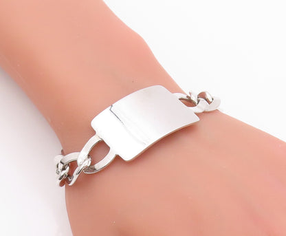 925 Sterling Silver Vintage Bracelet NAPIER Rectangle Plate Curb Links  BT11097