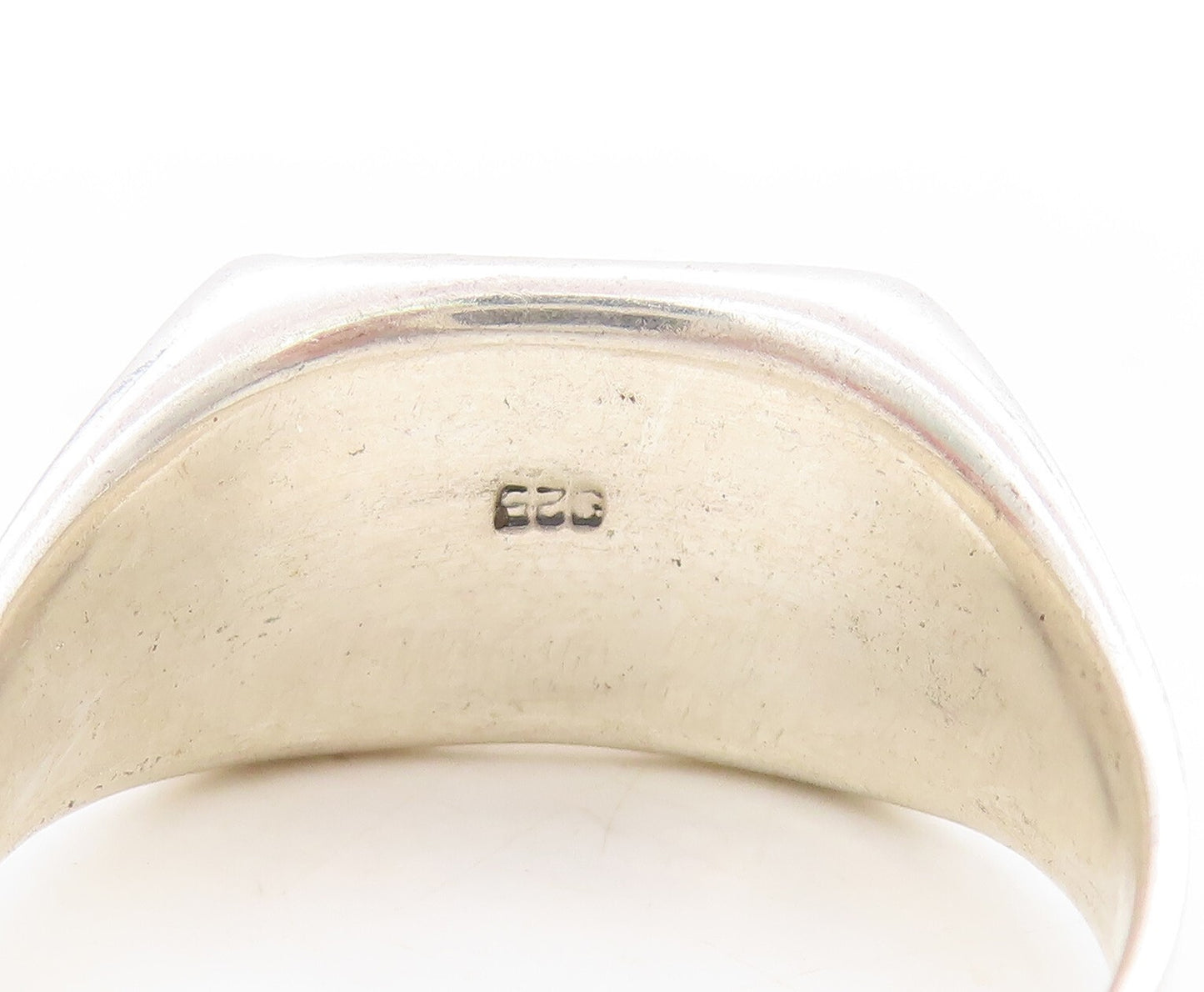 925 Sterling Silver Vintage Ring Tribal Hunting Bird Carved  Sz 13  RG31598