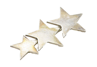 MEXICO 925 Sterling Silver  Vintage Smooth Graduated Stars Brooch Pin  BP6736