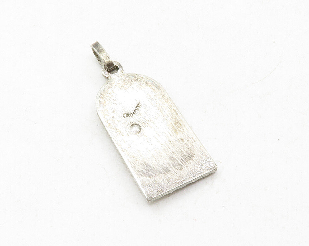 925 Sterling Silver  Vintage Antique Two Tone Person Praying Pendant  PT9941