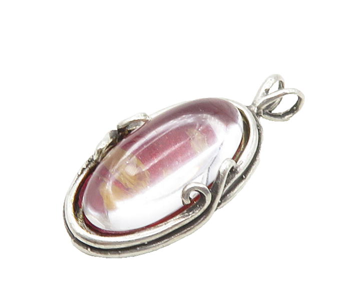 JEZ 925 Sterling Silver  Vintage Enamel Art Swirl Detail Pendant  PT14124