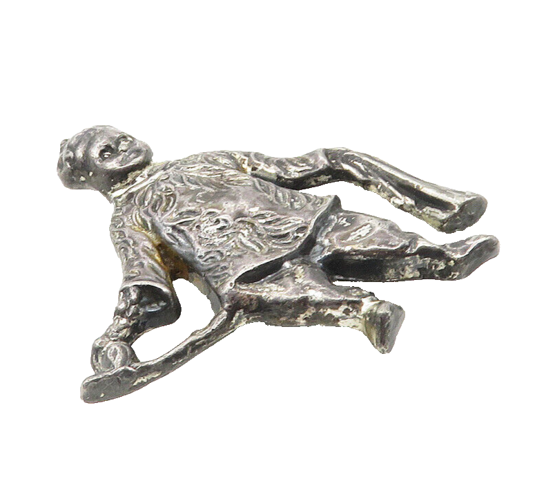 925 Sterling Silver  Vintage Oxidized Etched Woman Figure Brooch Pin  BP3931