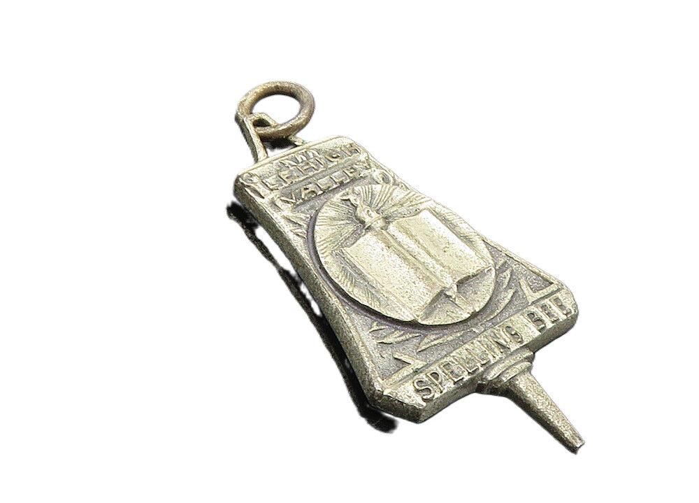 925 Sterling Silver  Vintage Antique Oxidized Spelling Bee Pendant  PT7809