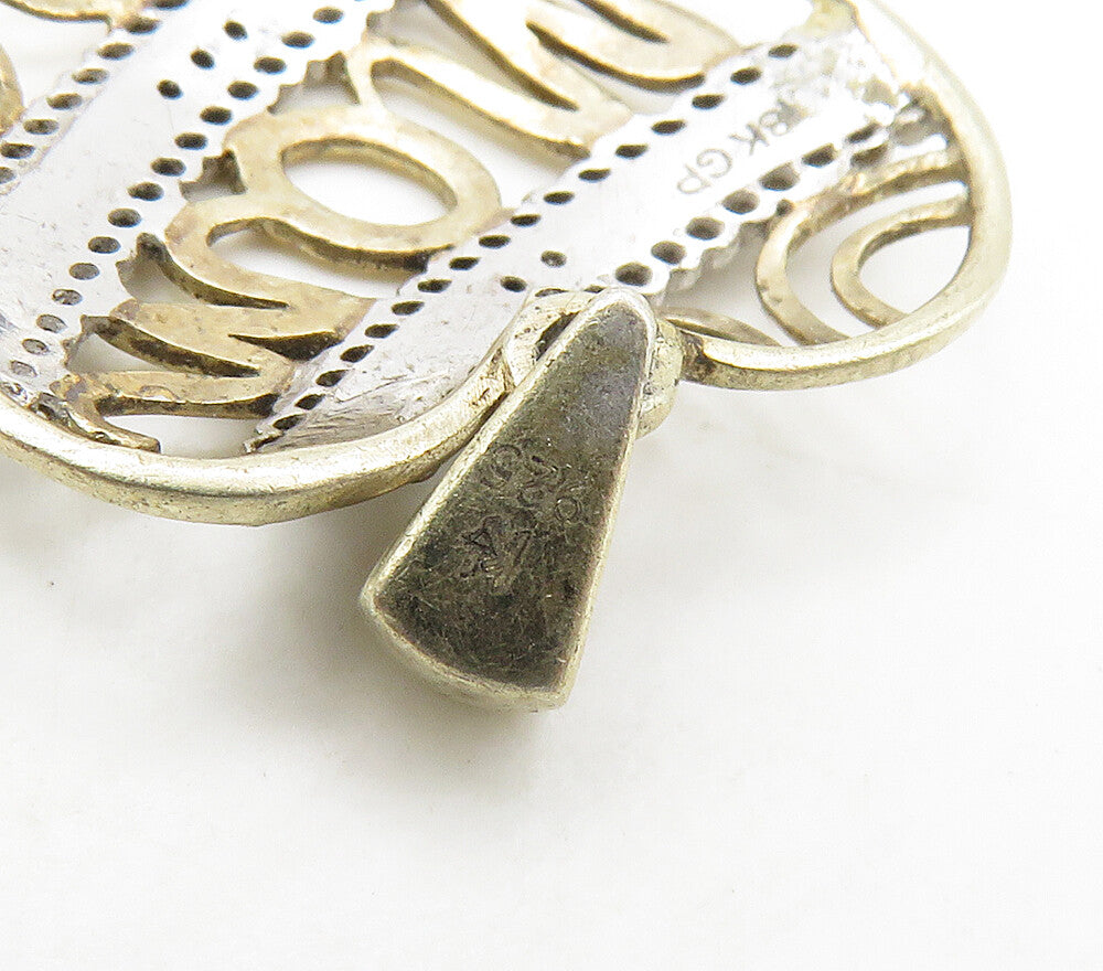 925 Sterling Silver  Genuine Diamonds Mom Love Heart Pendant  PT12165