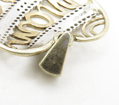 925 Sterling Silver  Genuine Diamonds Mom Love Heart Pendant  PT12165