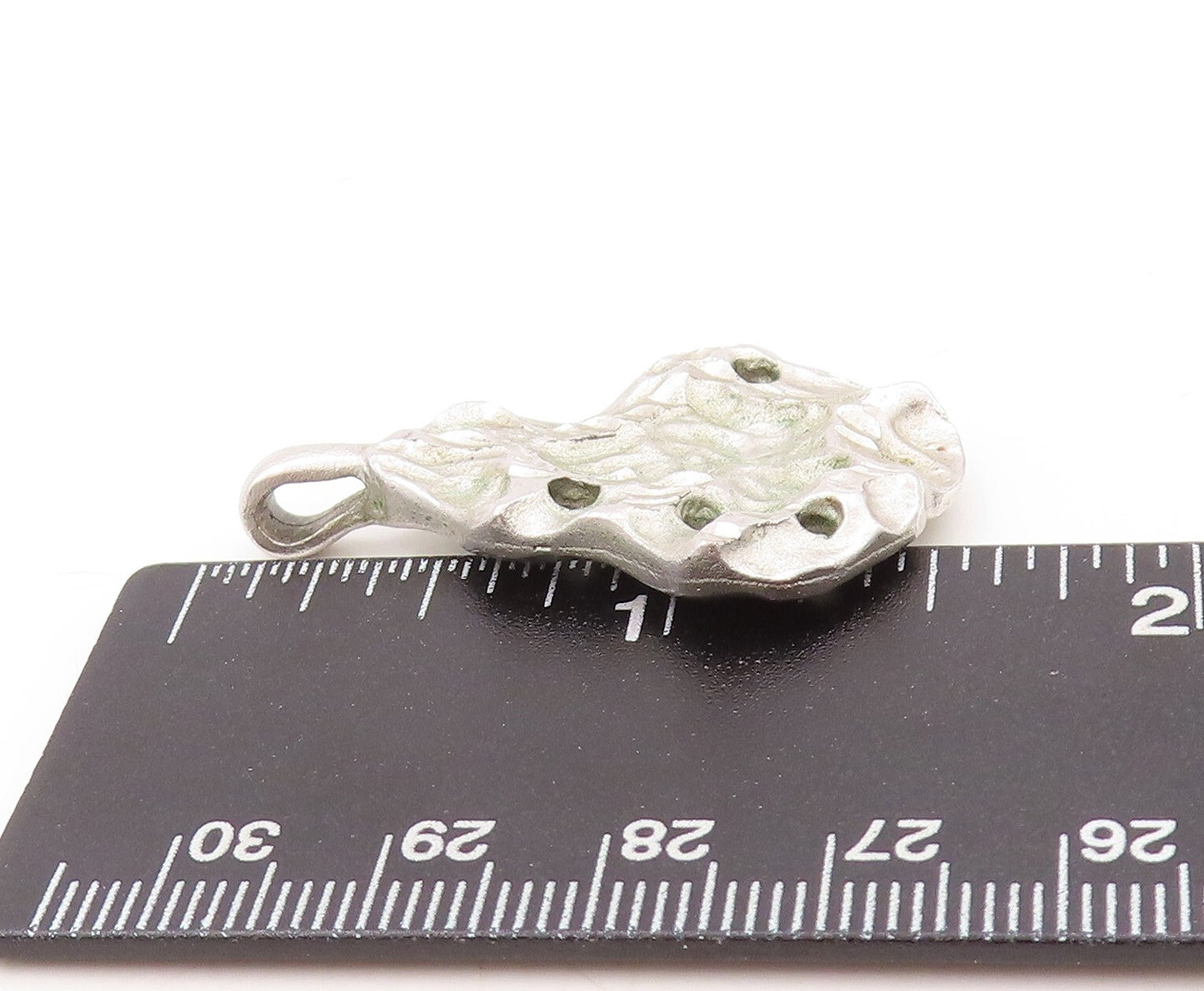 925 Sterling Silver Vintage Pendant Designer Brutalist Carved  PT23629