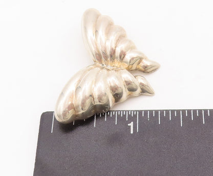 925 Sterling Silver Vintage Brooch Pin TIFFANY Puffed Carved Butterfly  BP11074