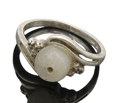 925 Sterling Silver  Vintage Quartz & Genuine Diamonds Band Ring Sz 6  RG15991