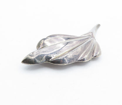 MEXICO 925 Sterling Silver  Vintage Dark Tone Hollow Fluted Brooch Pin  BP1833