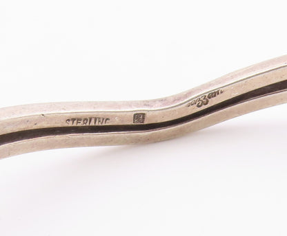 LAZZARI 925 Sterling Silver  Vintage Shiny Pointed Cuff Bracelet  BT9054