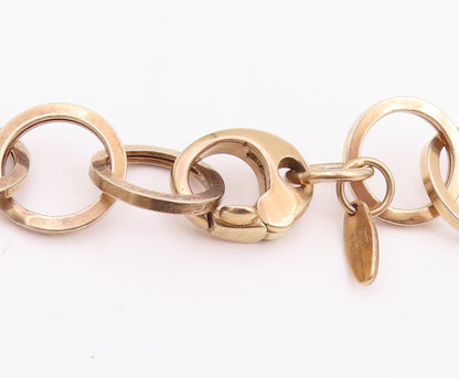 925 Sterling Silver Vintage Necklace Gold Plated Interlinked Cutout Rings NE4432