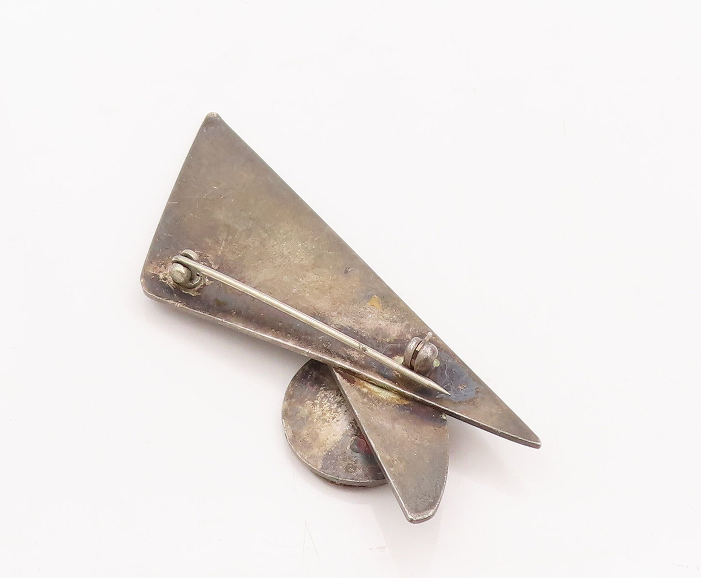 925 Sterling Silver Vintage Brooch Pin Designer Swirled Cutout   BP10989