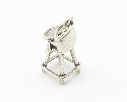 925 Sterling Silver  Vintage Shiny Petite Baby's High Chair Pendant  PT8438