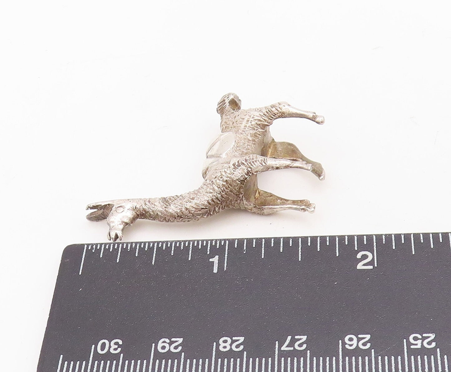 925 Sterling Silver Vintage Solid Miniature 3D Carved Alpaca  TR3843
