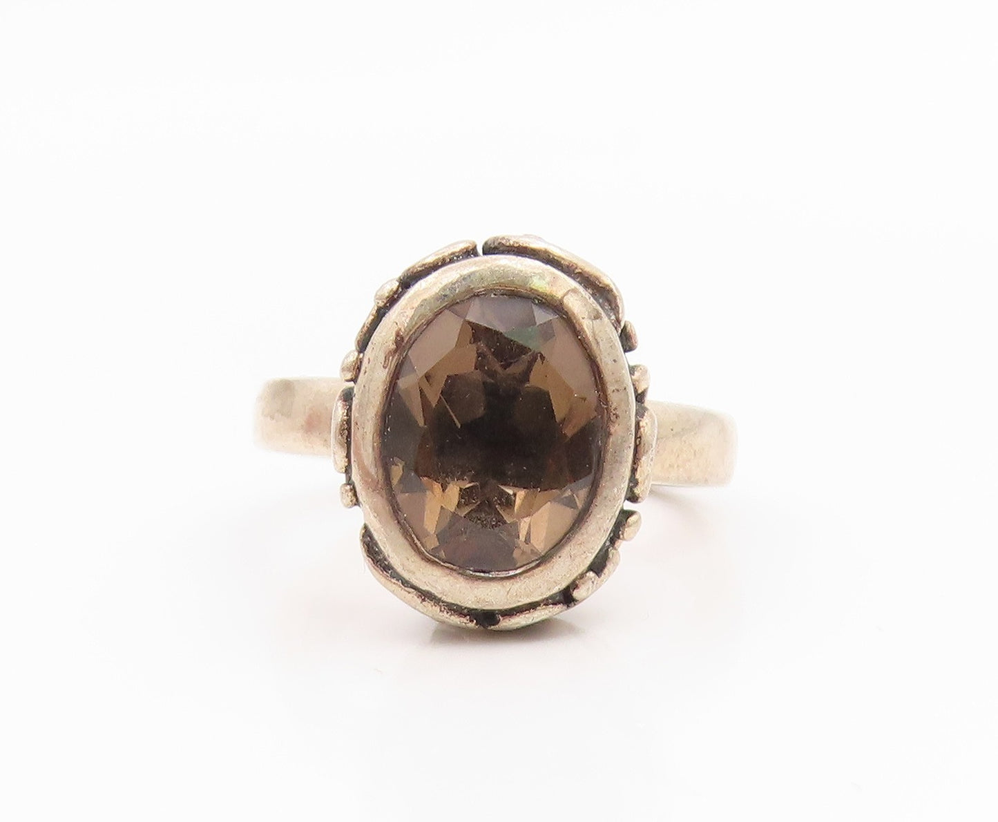 925 Sterling Silver Vintage Ring SILPADA Bezel Set Smoky Quartz  Sz 6  RG35553
