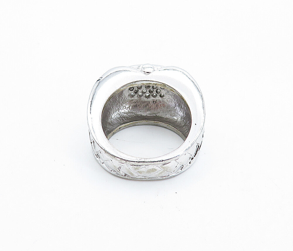 925 Sterling Silver  Sparkling Cubic Zirconia Braided Band Ring Sz 7  RG4342