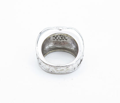 925 Sterling Silver  Sparkling Cubic Zirconia Braided Band Ring Sz 7  RG4342